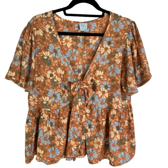 Floral print Top. Perfect Summer blouse. Size XL - Picture 4 of 11